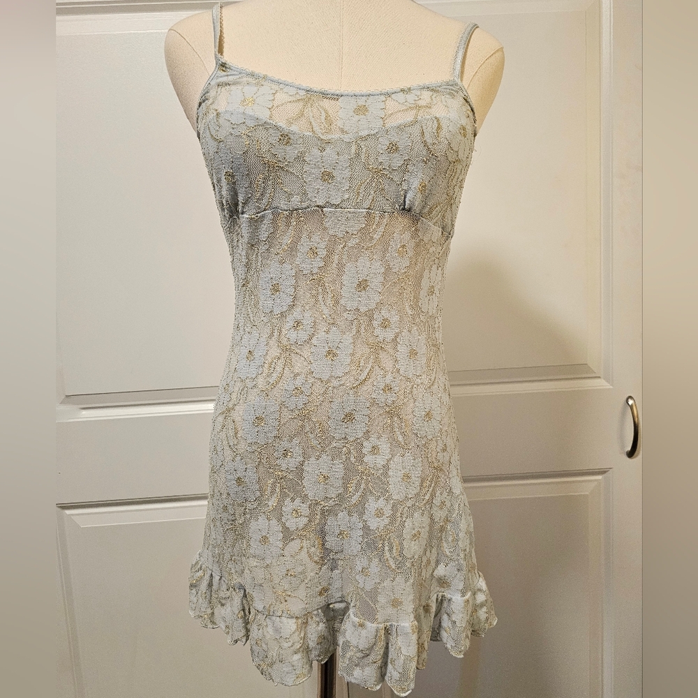 Vintage Y2K Dream Angels Victoria's Secret Floral Lace Chemise Slip Nightie